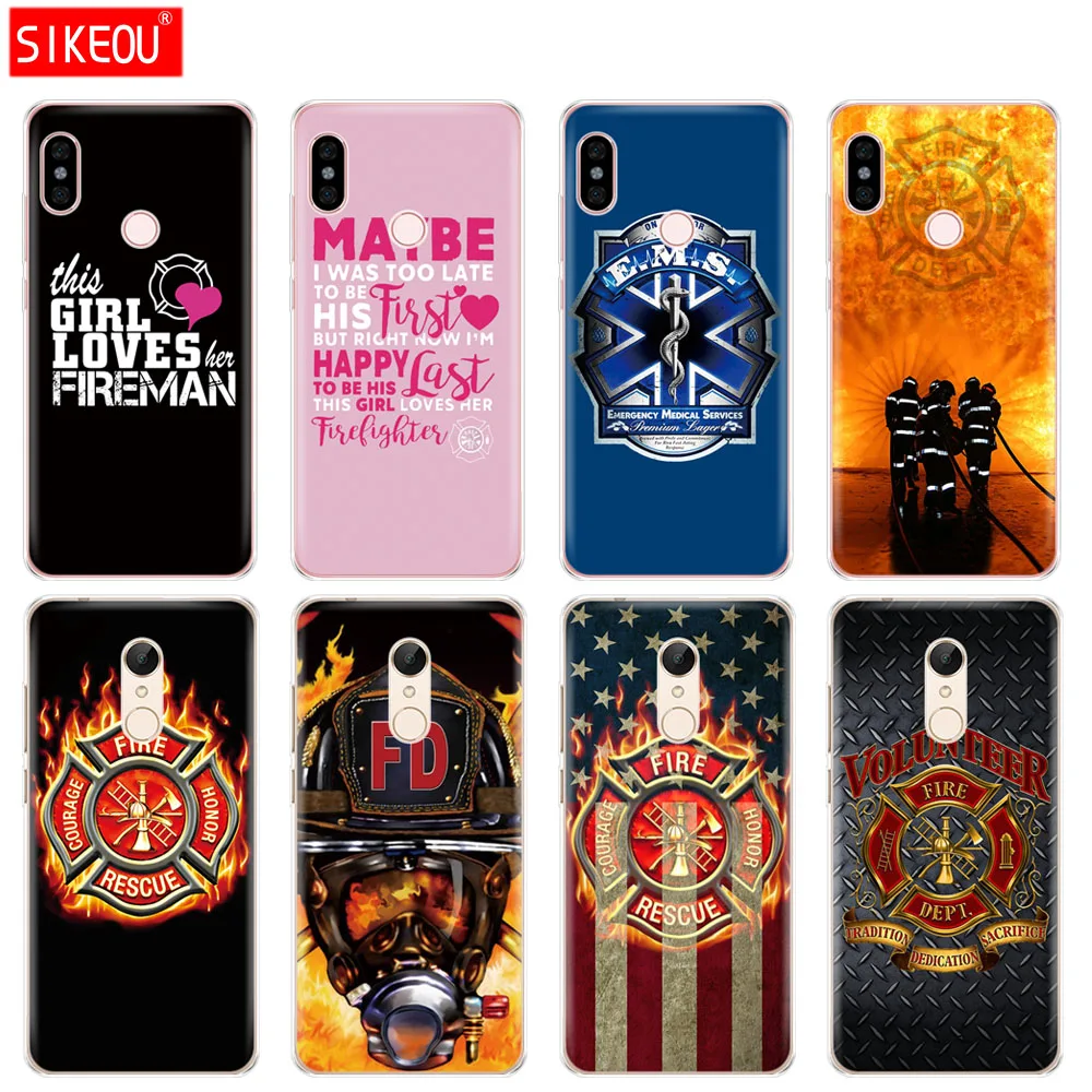 

Silicone Cover phone Case for Xiaomi redmi 5 4 1 1s 2 3 3s pro PLUS redmi note 4 4X 4A 5A Firefighter Fireman Fire EMS Rescue