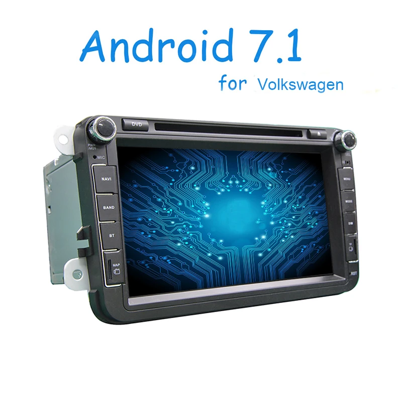 Perfect 2 din Android 7.1 Qual Core 1GB RAM Car DVD for VW Passat CC Polo GOLF 5 6 Touran EOS T5 Sharan Jetta Tiguan GPS Radio bt 0
