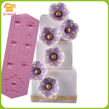 

2017 new Gem bead molds Fudge silicone mold Bao flowers silicone mold lace flower mould