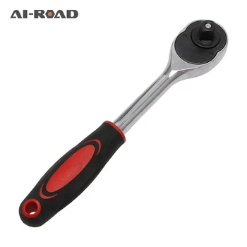 

1PC High Quality CRV 1/4" Driver 24 Teeth Extension Retractable Ratchet Wrench Tool, Allen Head Torque Wrench with Rubber Handle