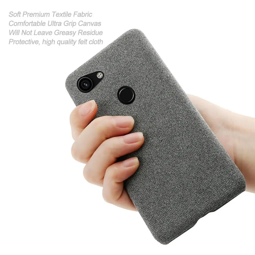 لجوجل بكسل 3A حالة ضئيلة الرجعية المنسوجة قماش نسيج المضادة للخدش الصلب PC الغطاء الخلفي ل جوجل بكسل 3A XL حالة صدمات