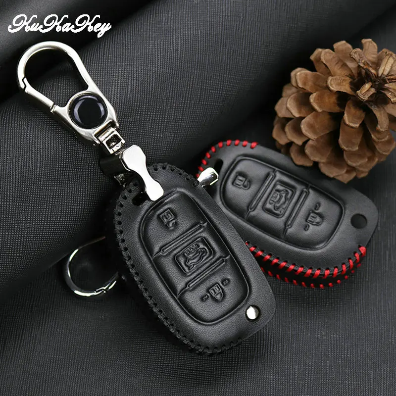 Kukakey для Mistra hyundai HB20 SANTA FE IX35 IX45 акцент I40 модный кожаный чехол автомобильных ключей