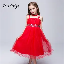 Это yiiya Новый Спагетти ремень для девочек в цветочек платья Bling сетки принцесса бальное Сладкий рукавов Многоуровневое сетки девушки