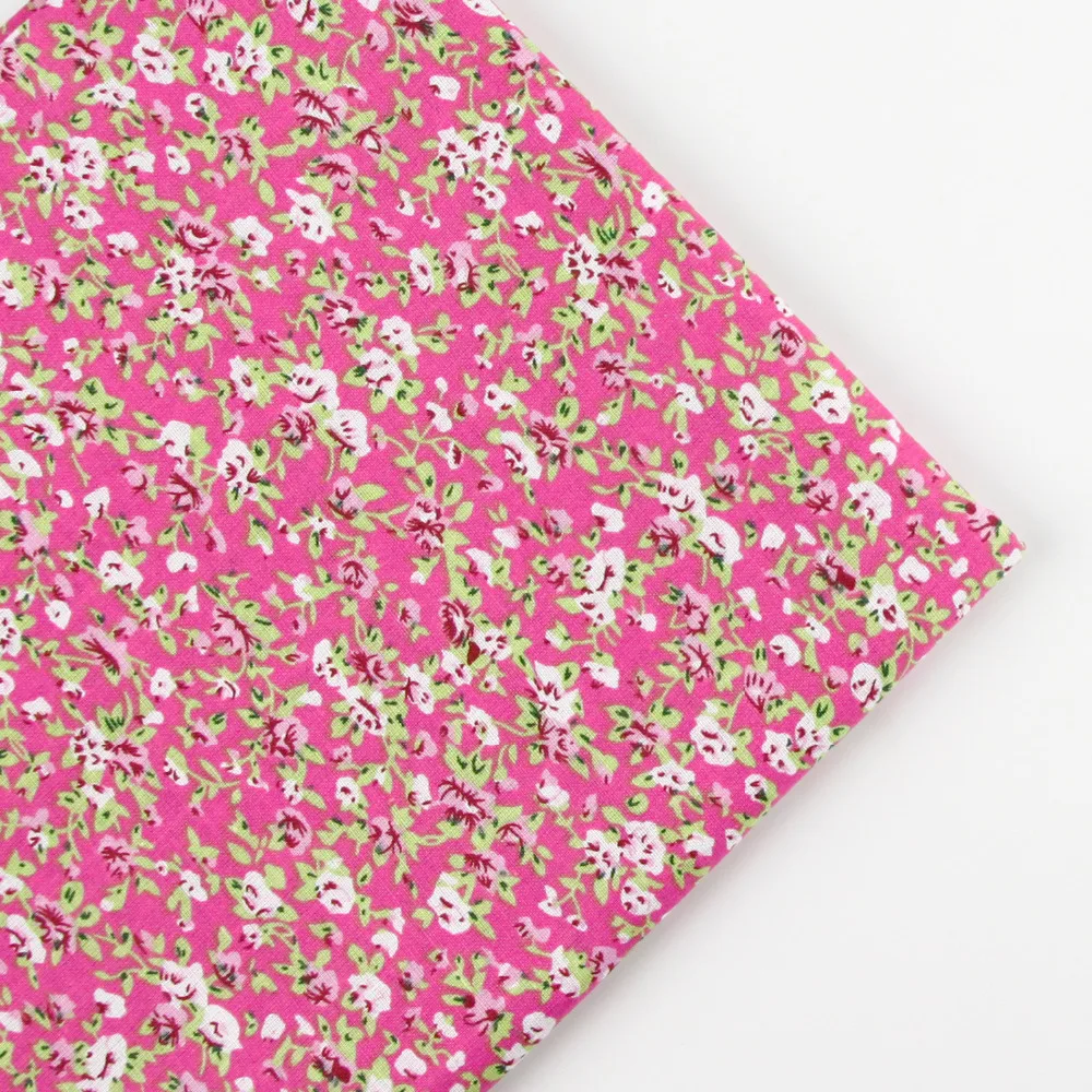 

0.5 meter width 156cm rose red vintage flower Print Plain 100% Cotton Fabric for Home Textile Patchwork Quilted Fabrics