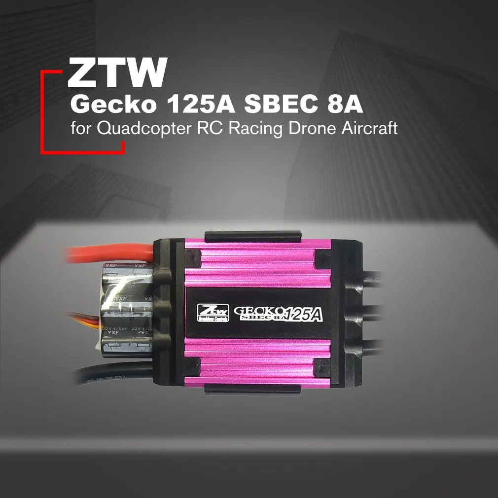 

ZTW Gecko 125A Brushless ESC Electronic Speed Controller with 8A SBEC for Quadcopter RC Racing Drone Aircraft HOT!