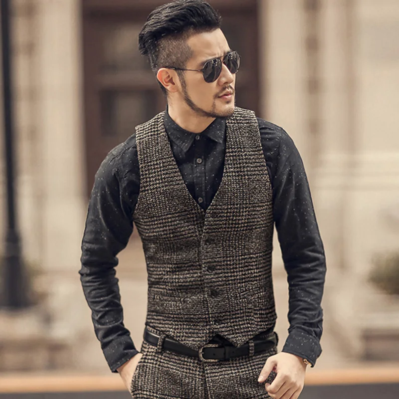 2018-New-arrival-winter-men-s-woolen-casual-plaid-European-style-vest-Mens-slim-fashion-brand (2)