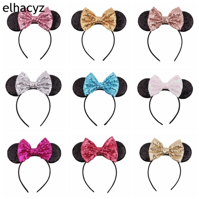 2024 New Candy Sequin Mouse Ears Hairband For Women Girls Macaroon Bow  Headband Kids Birthday Party Gift DIY Hair Accessories - AliExpress