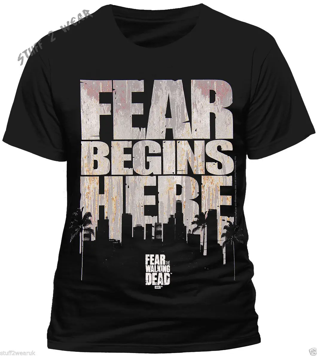 Официальный Fear The Walking Dead Логотип/Fear начинается здесь футболка новая крутая