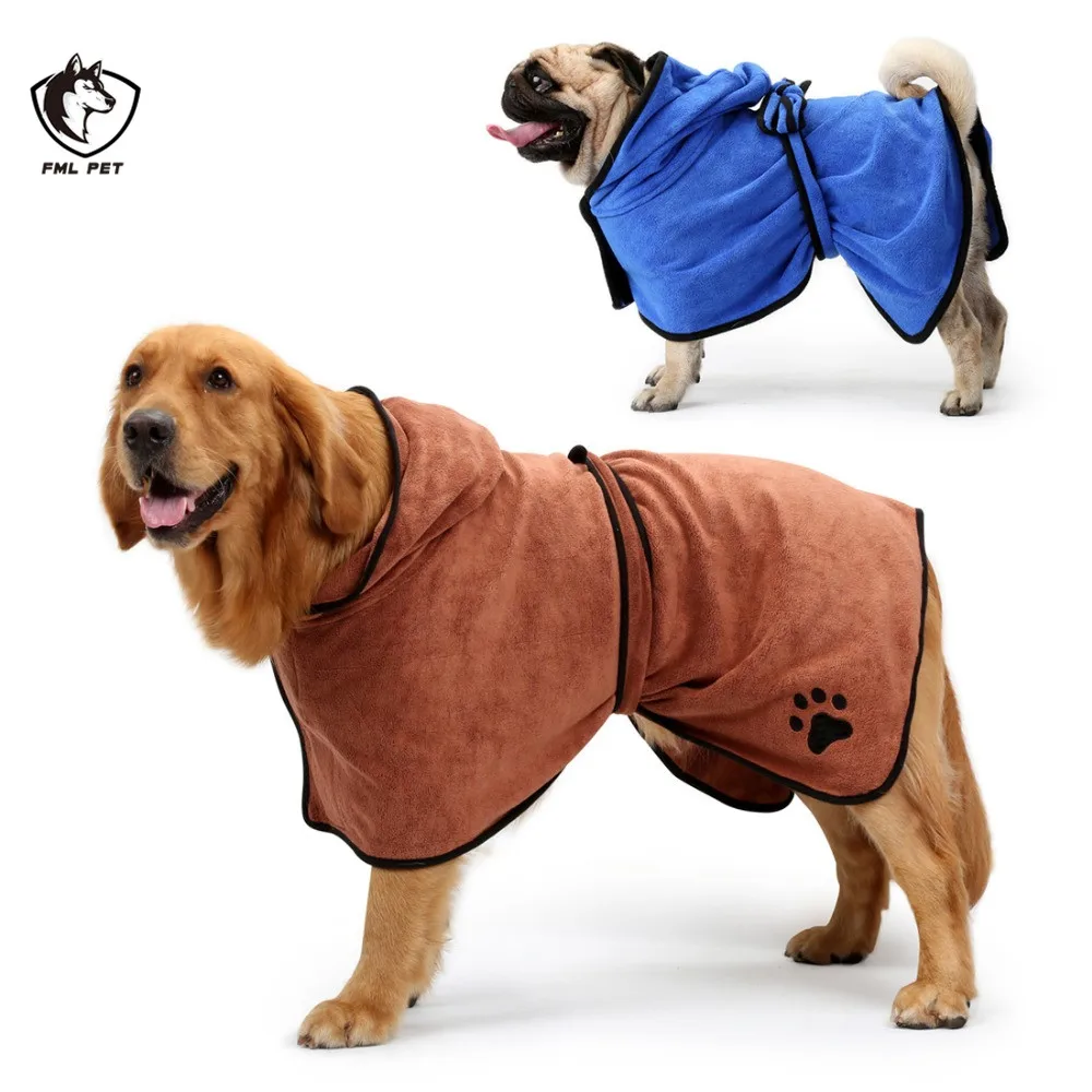 

FML Pet Grooming Tool Dog Bathrobe Towel Microfiber Drying Robes Moisture Absorbing Towels Coat for Dogs Cats Absorbent Fiber