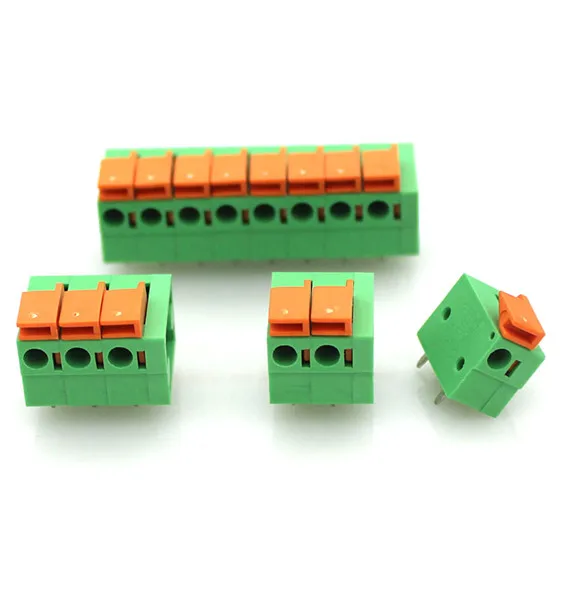 

50PCS/LOT FS142R-5.08 green connector spring terminal block DG142R right angle screwless connector2P-36p