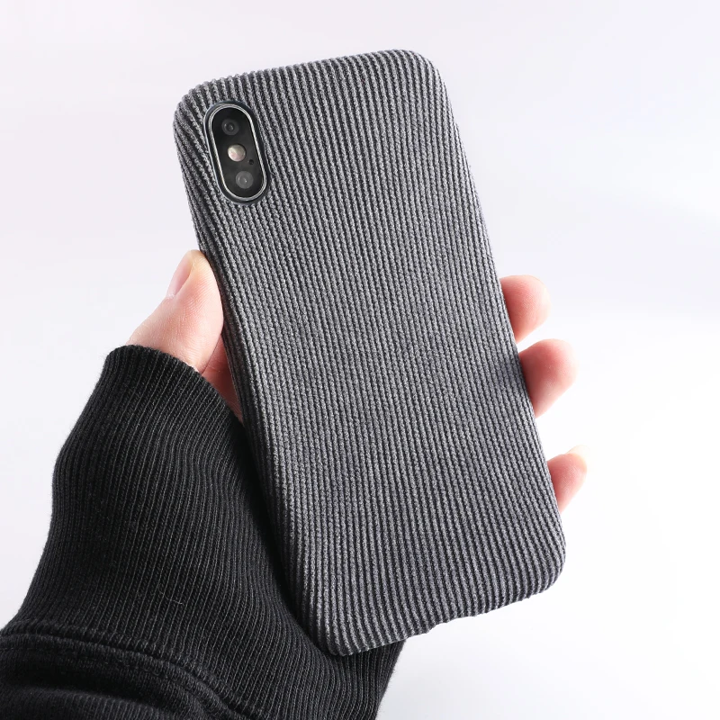 SoCouple Plush Fabrics Phone Case For iphone X 7 8 6 6S plus Case For iphone Xs max XR Cloth Texture Soft Back Cover Capa Fundas (9)