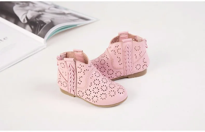Обувь для девочек сапоги Детская обувь Детские товары натуральная кожа Обувь для девочек модные ботинки Ботильоны на молнии Лепнина Твердые горячая новинка