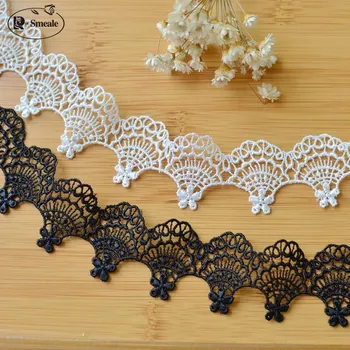 

10Yards / Lot New Lace Trim Water Soluble Embroidery Cotton Lace DIY Lace Fabric Clothing Accessor width 3.4cm RS2186
