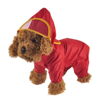 

Pet Dog Hoody Jacket Rain Coat New Pets Dogs Solid Raincoat Clothes Slicker Jumpsuit Chubasqueros Para Perros Poncho Ropa Perro