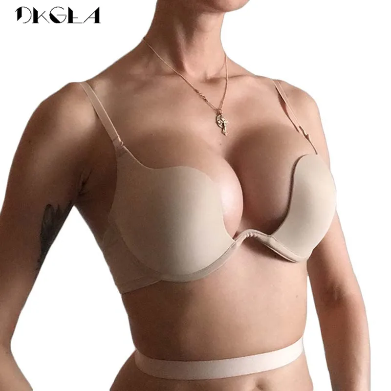 Women Sexy Brassiere Seamless Lingerie Tops Underwired Bra Super Push Up  Strapless Bh For Dress Big Cup C D - Bras - AliExpress