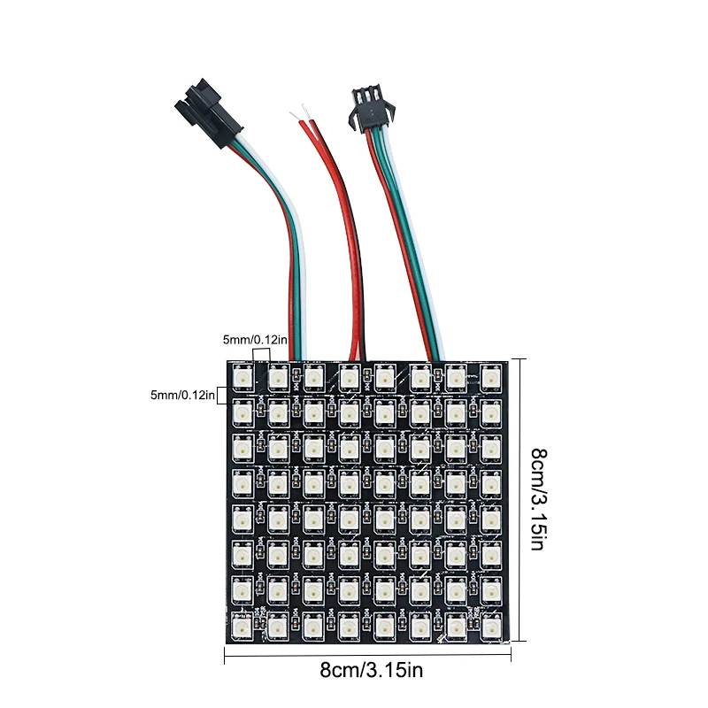 Цифровой гибкий точечный матричный модуль светильник WS2812B SMD 5050 RGB индивидуально