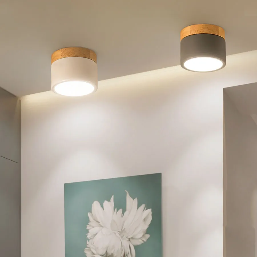 Thrisdar 5 Вт 7 Вт 12 Вт деревянный светодиодный потолочный светильник поверхностного монтажа светодиодный светильник для кухни спальни коридора проходы потолочные светильники