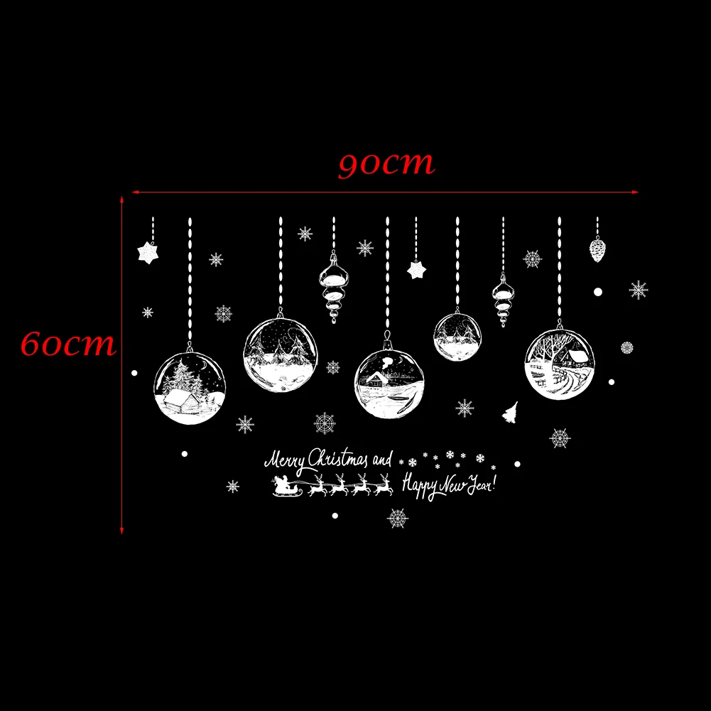 ПВХ Рождественский хрустальный шар подвесной шар узор настенный стикер для магазина окна гостиной спальни украшения счастливый год