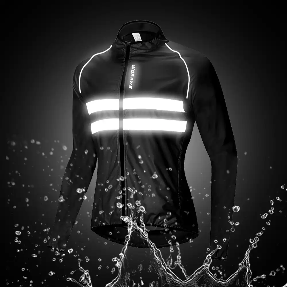 WOSAWE Breathable Reflective Running Jacket Water Resistance Windproof