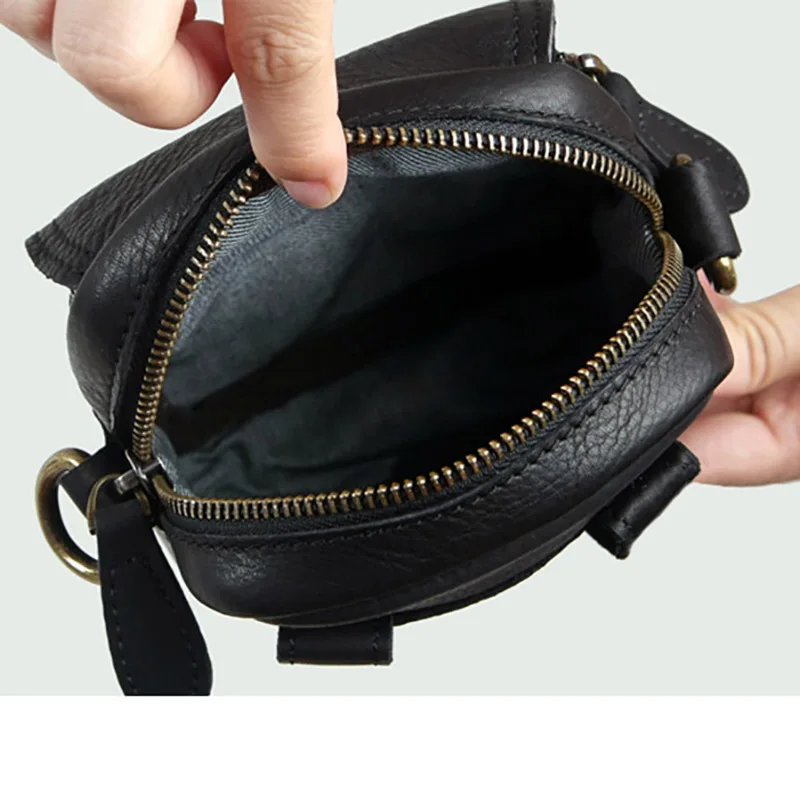 AETOO Men's Outdoor Leisure multifunctional cowhide shoulder crossbody bag wearing belt leather waist bag