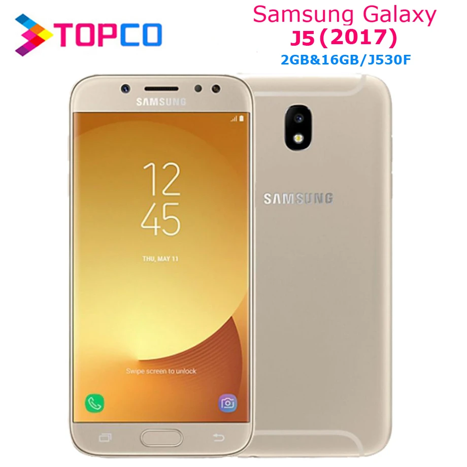 Samsung Galaxy J5() J530F разблокированный Android Мобильный Восьмиядерный 2 Гб ОЗУ 16 Гб ПЗУ 5," 13 МП и 13 МП NFC отпечаток пальца