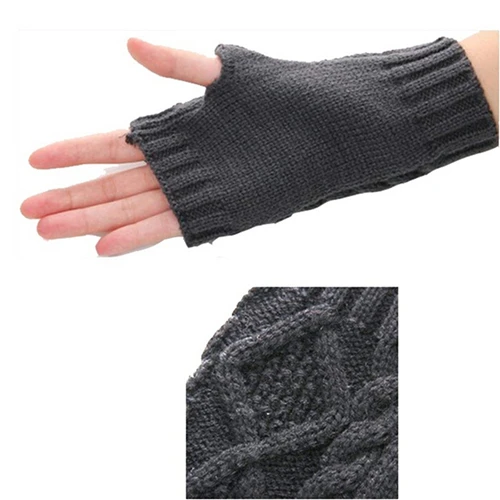 1 Pair Men Women Winter Unisex Knitted Long Stretchy Fingerless Gloves Mitten Gloves Hand Arm Warmer female gloves