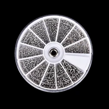 1 пакет(коробка)(600 шт) 12 видов нержавеющей комплект ремонтные части инструменты для часов глаз очки часы стали маленькие шурупы гайки набор