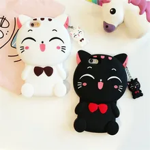 Funny 3D Cartoon Animal Plutus Cat Soft Silicon Rubber Cover For iPhone 7 Plus 5 5S 6 6S Plus Phone Cases Protector Coque Funda