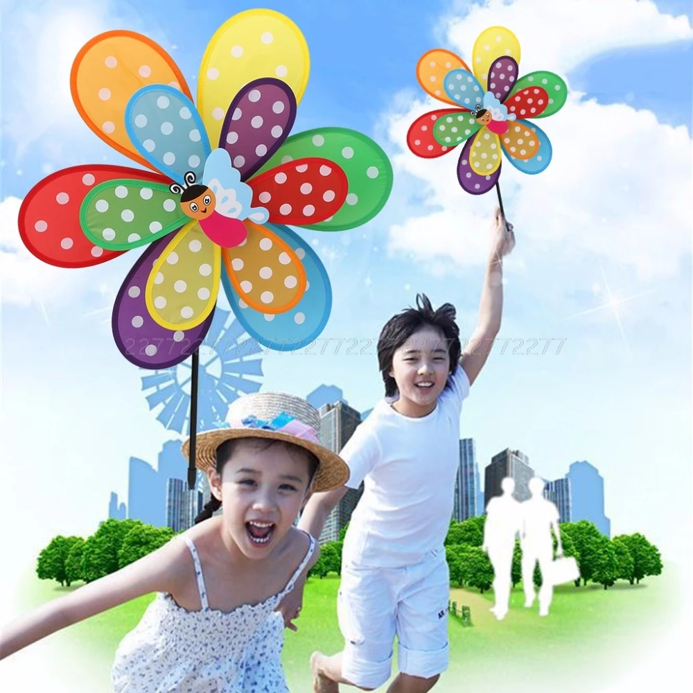 Двухслойная Цветочная ветряная мельница, красочный ветряной Спиннер, дворовый садовый декор, детская игрушка JUL07, Прямая поставка