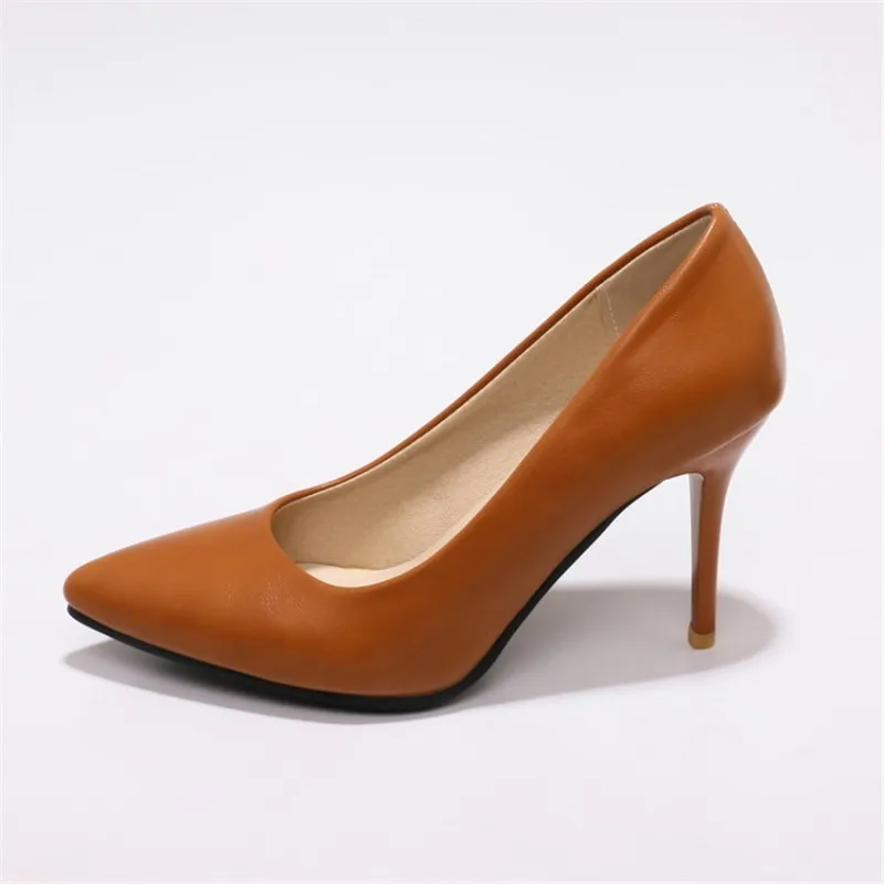 Skup Duży rozmiar damskie buty 8cm wysokie obcasy letnie UB5.0 dobry PU pompy szpilki dla kobiet buty ślubne