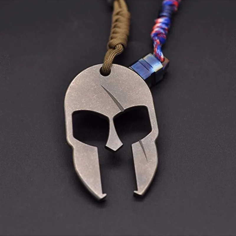  1PC Spartan Shape Titanium Alloy Bottle Opener Portable Handheld Self-defense Outdoor EDC Multi Too