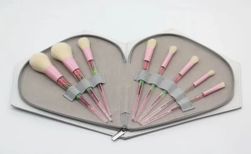New 8pcs Beauty Makeup Brushes Diamond Crystal Set Professional Eyeliner Eyebrow Eyeshadow Brush Set Makeup Bag Tool Kits Hzs12 (11)