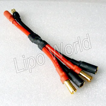 

1pce 5.5MM Bullet Connector Parallel LiPo Connector with 12AWG Wire HXT 5.5 Parallel