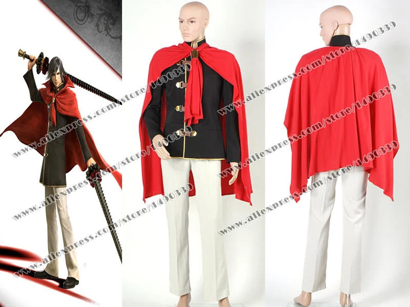 ファイナルファンタジー零式コスプレ衣装マキーナ赤いケープ黒ジャケット白パンツ速い船積み Pants Polyester Pants Ironpants Down Aliexpress