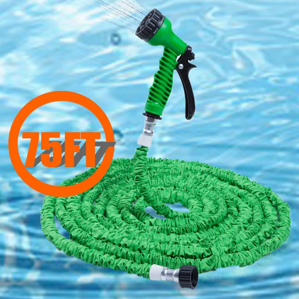 75FT Expandalble Garden Hose Water Pipe with 7 Modes Spray Gun in Tool