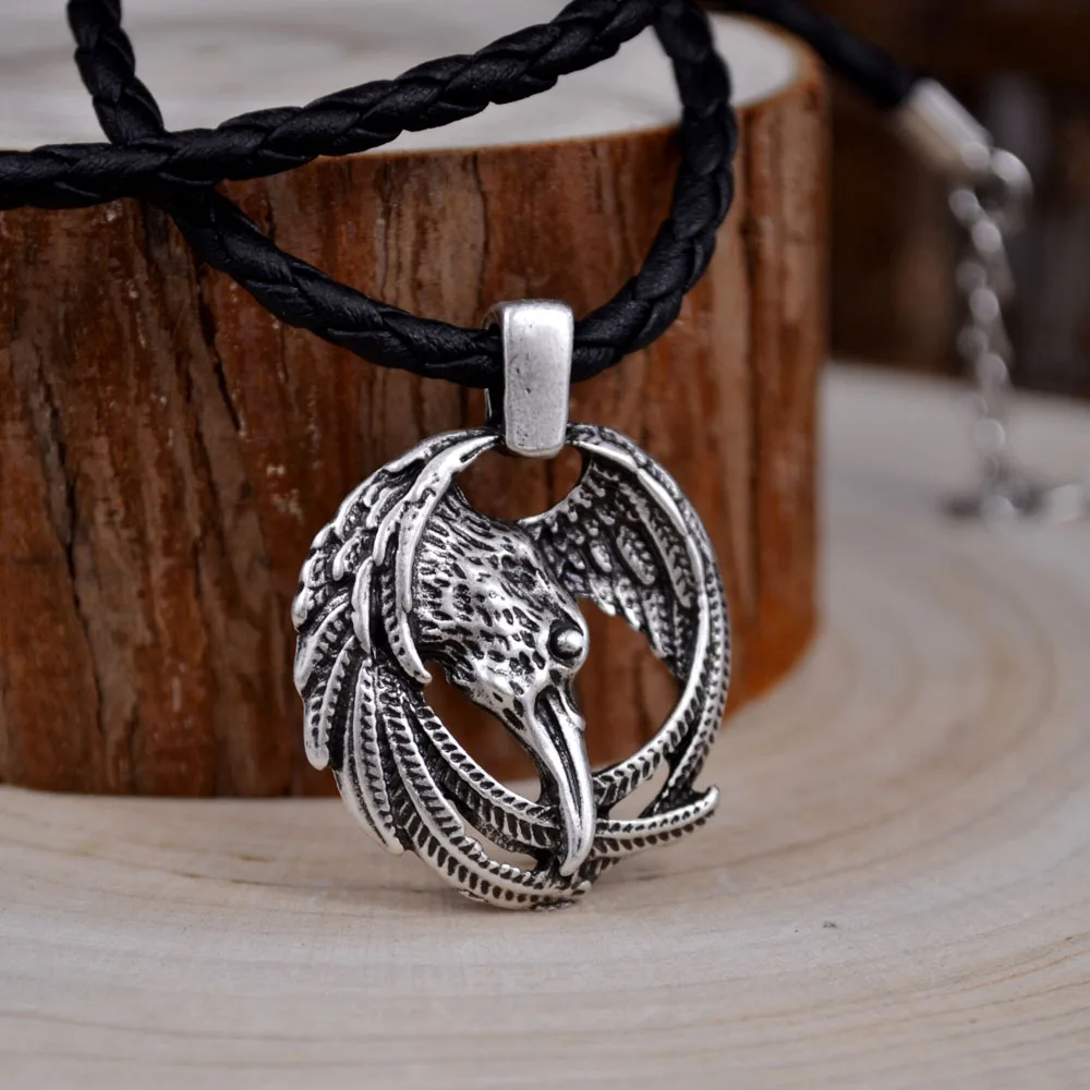 HUIDANG Dropshipping Male Jewelry Leather Chain Vintage Norse Vikings