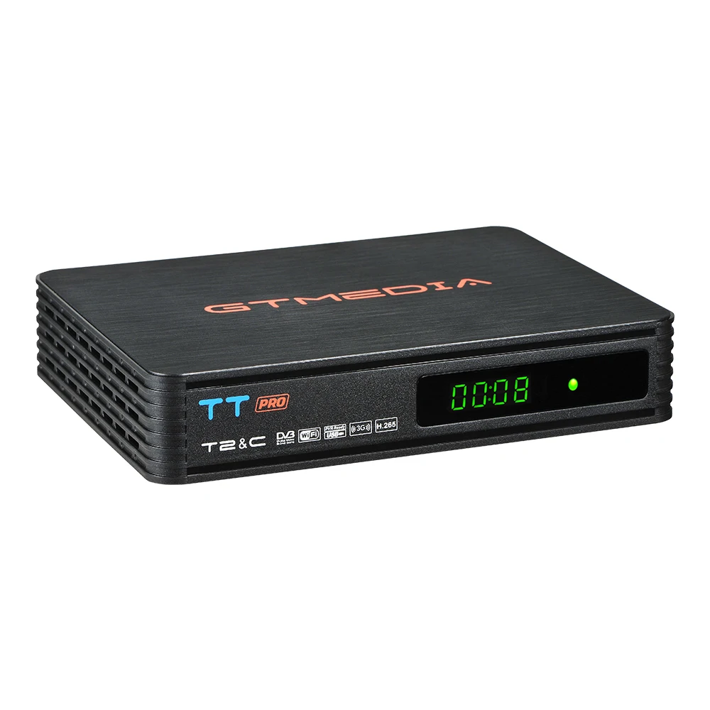 GTMEDIA TT PRO DVB-T2/T наземный ТВ приемник Цифровое ТВ высокой четкости тюнер рецептор MPEG4 DVB T2 H.265 DVB-C ТВ коробка + 1 год CCCAM 4 линии