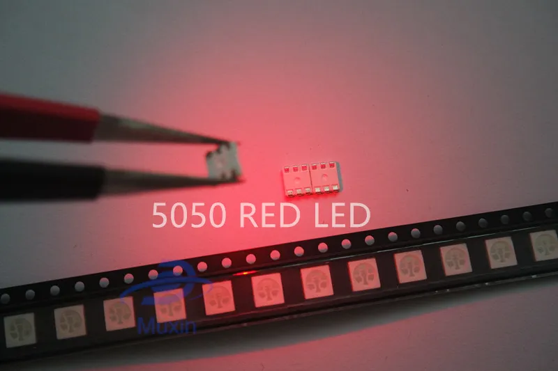 50 шт. 5050 светодиодный SMD чип красное поверхностное крепление 60 мА DC 2 в SMT бусины