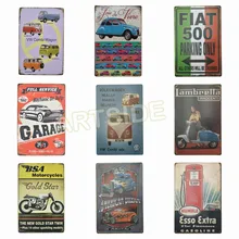 Ретро BSA мотоцикл Volkswagen Combi Wagon металлический оловянный знак, винтажный Ретро настенный декоративный знак, размер 20x30 см