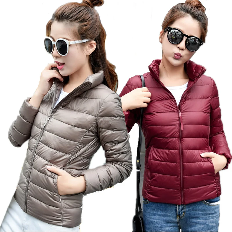

Women Winter Coat 2019 New Ultra Light White Duck Down Jacket Slim Women Winter Puffer Jacket Portable Windproof Down Coat S-6XL