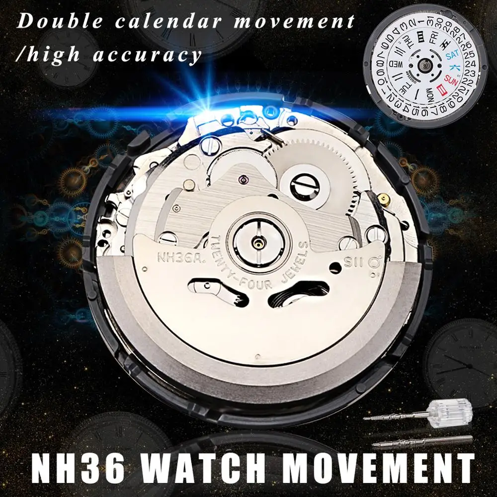 

Automatic Watch Movement Mens Parts Mechanical Watch Movement NH36 Movement Watch Replace Accessories