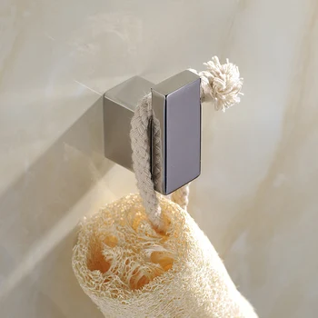 

Silver SUS 304 Stainless Steel Solid Square Bathroom Robe Hook Bathroom Accessories Set Cloth Hook