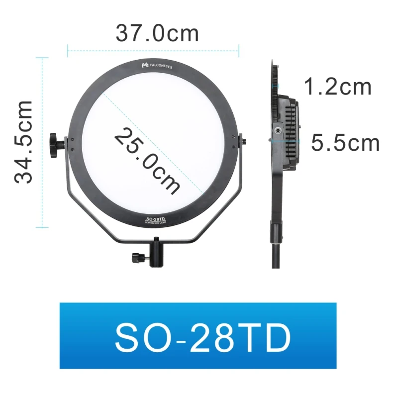 Светильник для видеосъемки Falcon Eyes, 28 Вт, светодиодная лампа для студийной фотосъемки, Круглый студийный светильник для съемок SO-28TD, комплект