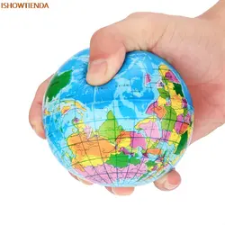 76 мм стресса мира Географические карты пены мяч Atlas Глобусы palm мяч Планета Земля сожмите мяч игрушка стресса Прямая доставка