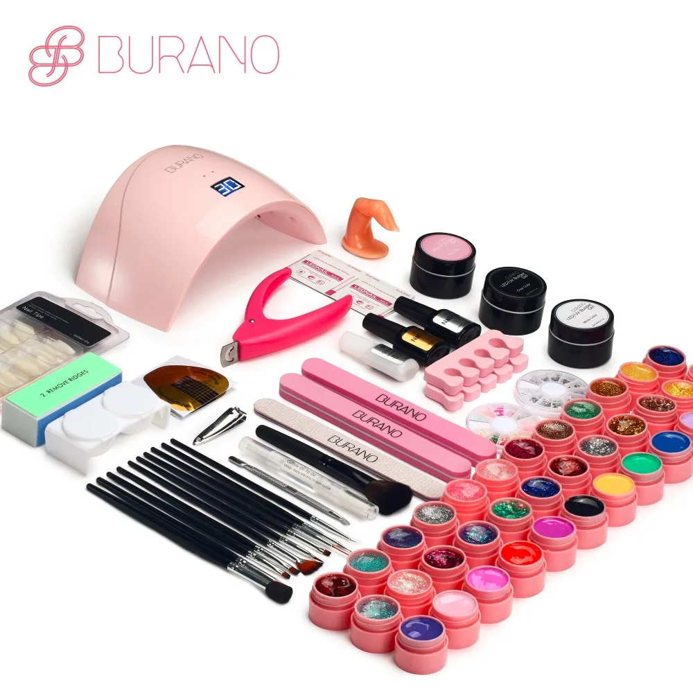 Burano Manicure Set Of Tools Nail Kit Uv Led Lamp 36 Color Gel Burano Manicure Set Of Tools Nail Kit Uv Led Lamp 36 Color Gel