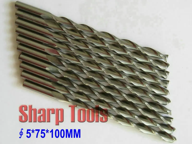 

5MM 2 Flutes CNC Cutter Tools Milling Bits Set 1pcs Spiral Tungsten Solid Carbide End Mill CNC Router Bits for Wood Acrylic