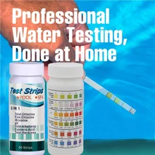 50 шт. 6-в-1 бассейн лакмусовая бумага остаточного хлора рН щелочности твердость Тесты полосы PH Тесты er бассейн Тесты полоски