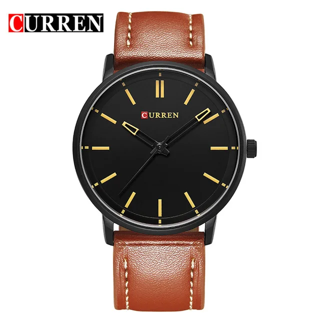 CURREN Luxury Brand Relogio Masculino Date Leather Casual Watch Men Sports Watches Quartz Military Wrist Watch Male Clock 8233 luxury o t sea brand faux leather blue ray glass watch men military sports quartz wrist watches relogio masculino w046