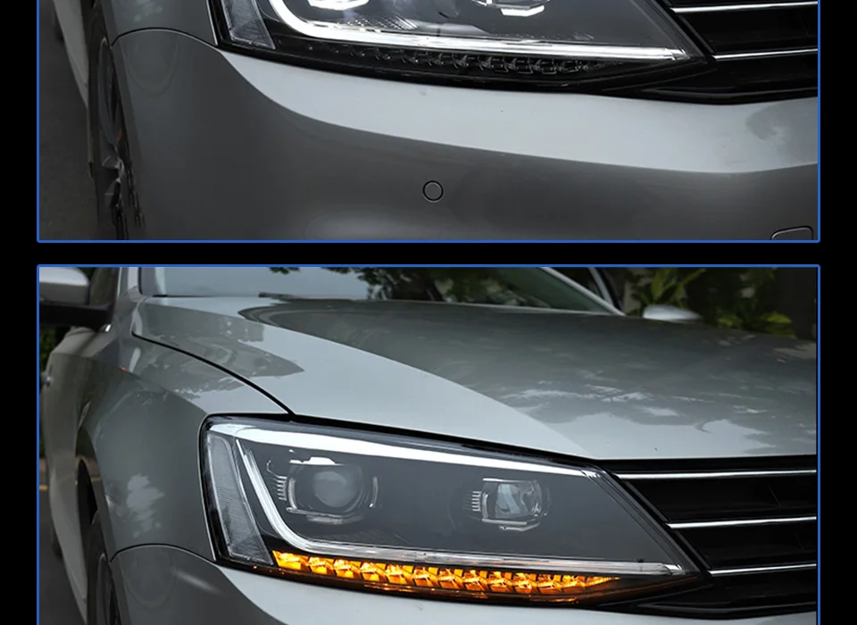 AKD Тюнинг автомобилей фары для VW Jetta MK6 светодиодные фары DRL ходовые огни биксеноновые фары Противотуманные фары с ангельскими глазками Авто уровни