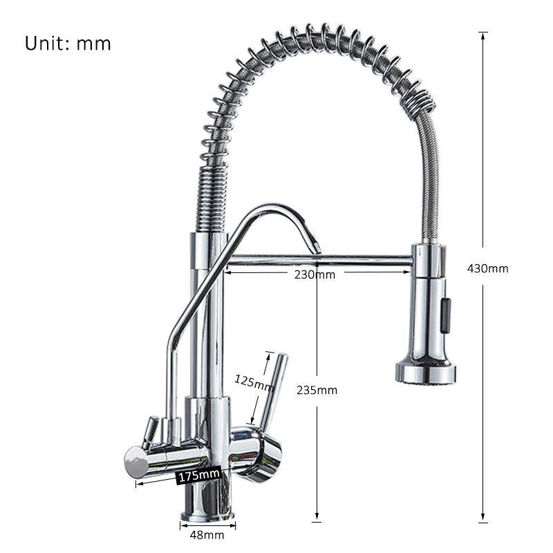 quyanre wanfan gappo spring kitchen filtered kitchen faucet dual handle mixer tap drinking water for kitchen taps kitchen spring faucet 360 rotation kitchen tap112